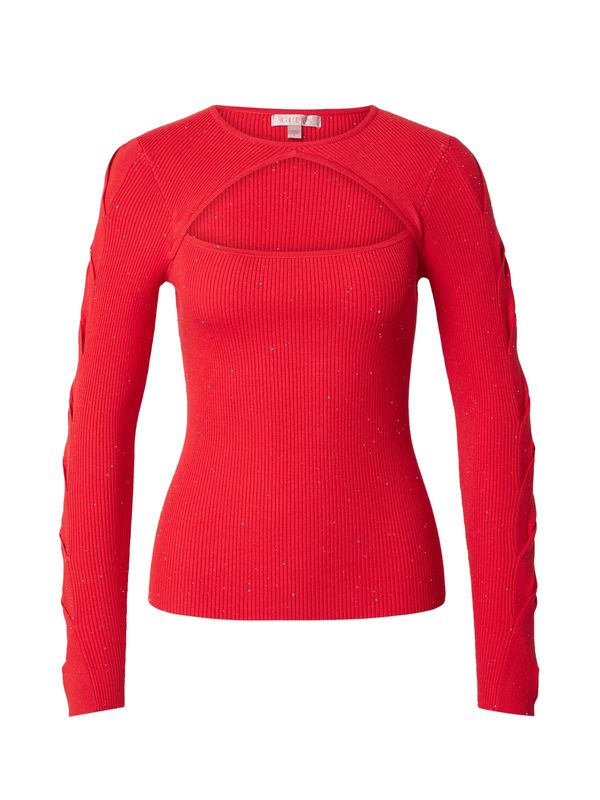 GUESS GUESS Пуловер 'LAUREL'  ярко червено / бяло