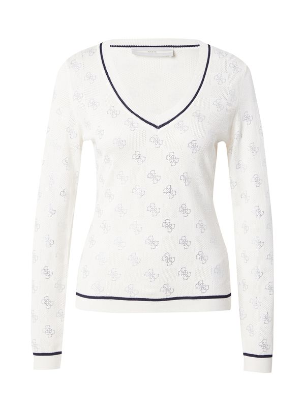 GUESS GUESS Пуловер 'ROSIE'  кремаво / черно