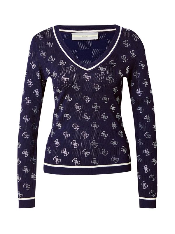 GUESS GUESS Пуловер 'ROSIE'  нейви синьо / бяло