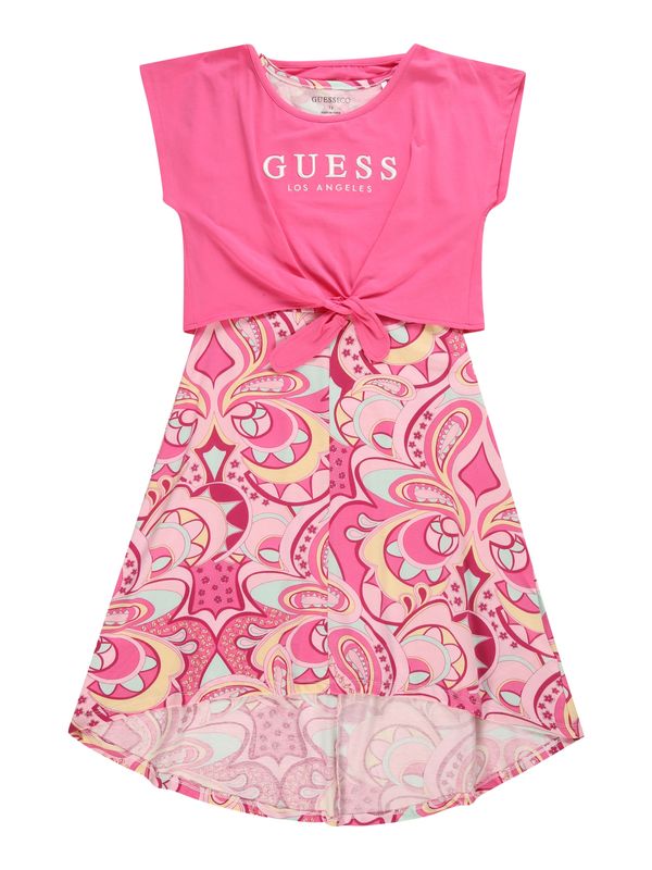 GUESS GUESS Рокля  пастелно жълто / мента / питая / магента