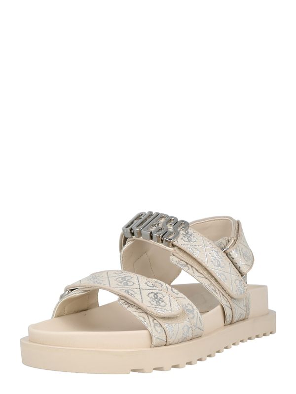 GUESS GUESS Сандали с каишка 'FABELIS'  бежово / сребърно