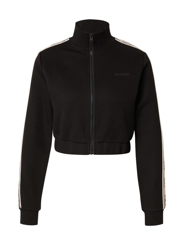 GUESS GUESS Спортна жилетка с качулка 'BRITNEY'  цвят "пясък" / черно / бяло