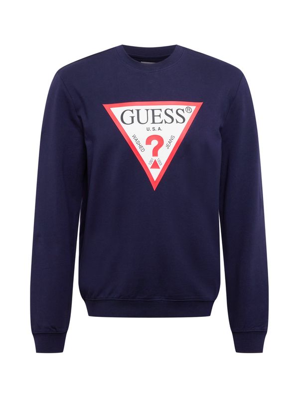 GUESS GUESS Суичър 'Audley'  морскосиньо / червено / бяло