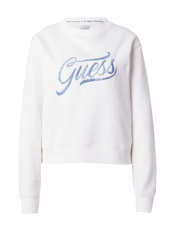 GUESS GUESS Суичър  кралско синьо / сребърно сиво / прозрачно / бяло