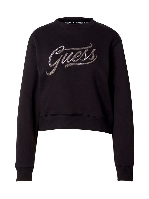 GUESS GUESS Суичър  тъмносиво / черно