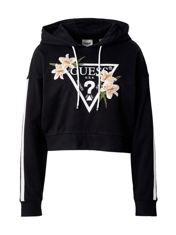 GUESS GUESS Суичър 'ZOEY'  зелено / оранжево / черно / бяло