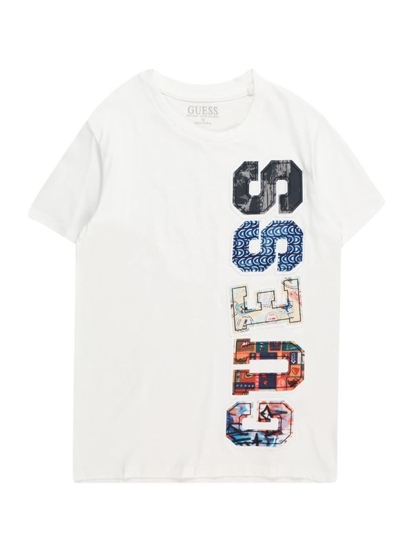 GUESS GUESS Тениска  бежово / синьо / черно / бяло