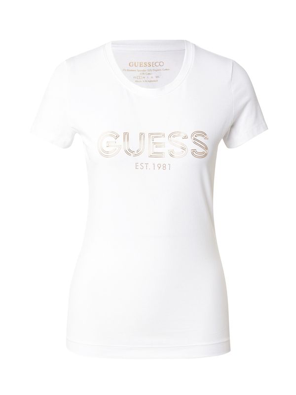 GUESS GUESS Тениска  бежово / злато / бяло