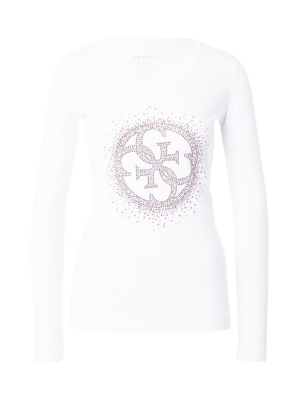 GUESS GUESS Тениска  бледорозово / бяло