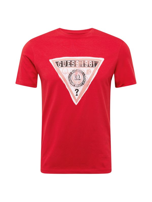 GUESS GUESS Тениска  бледорозово / червено / черно