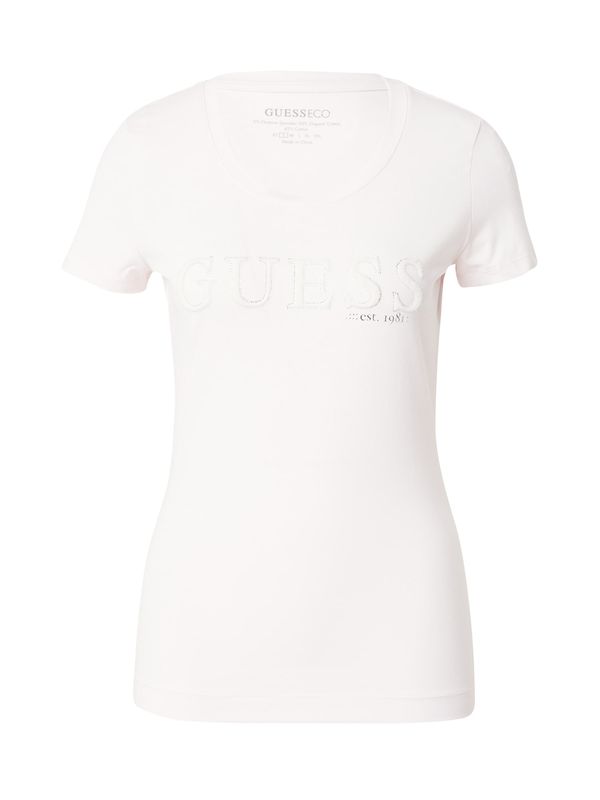GUESS GUESS Тениска  бледорозово / сребърно / бяло