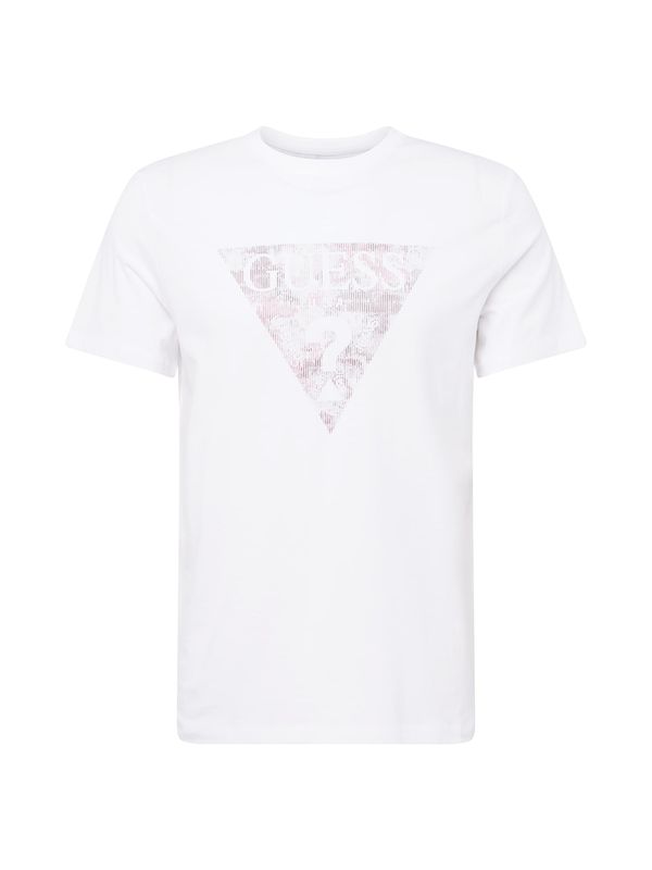 GUESS GUESS Тениска  бордо / светлочервено / бяло
