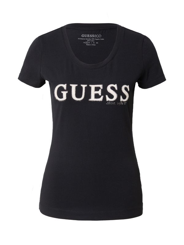 GUESS GUESS Тениска  черно / бяло