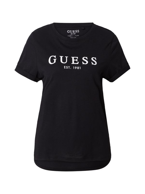 GUESS GUESS Тениска  черно / бяло