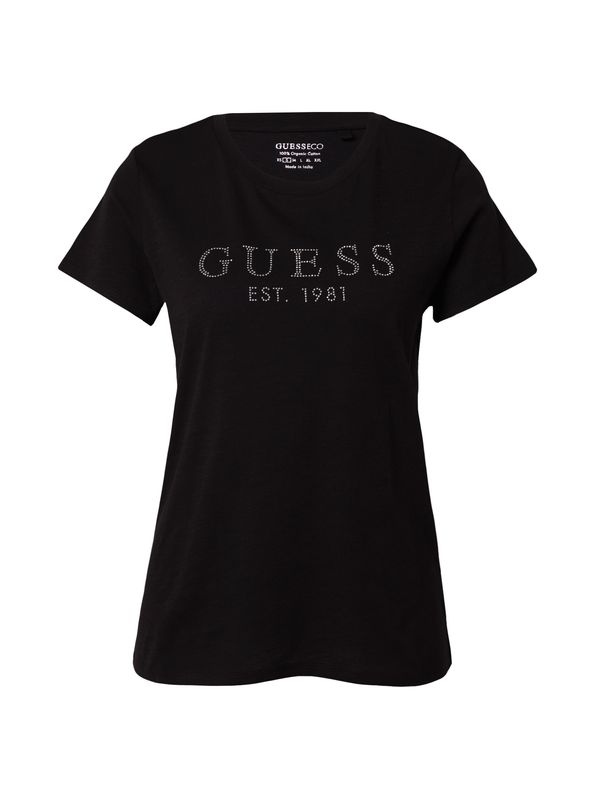 GUESS GUESS Тениска 'CRYSTAL EASY'  черно