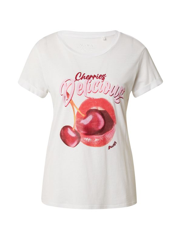 GUESS GUESS Тениска 'DELICIOUS'  оранжев меланж / бледорозово / мерло / бяло