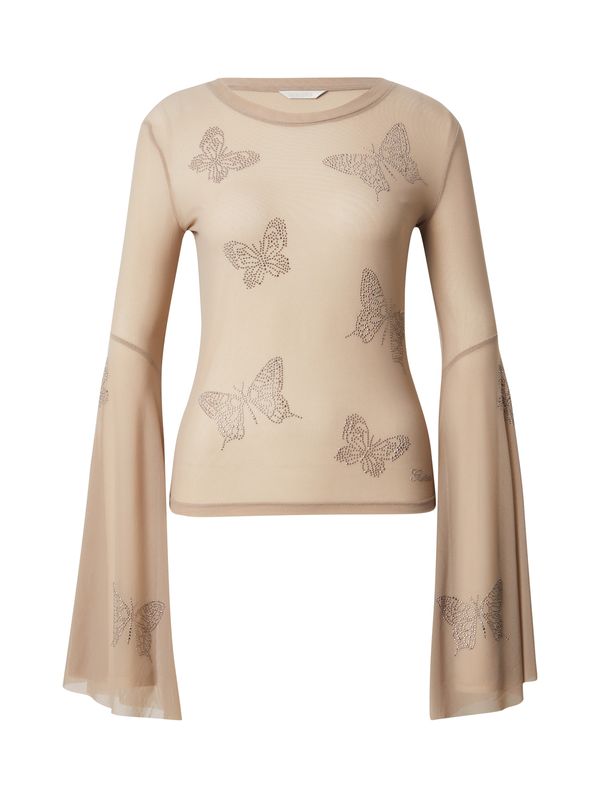 GUESS GUESS Тениска 'FIAMMA'  телесен цвят / сребърно