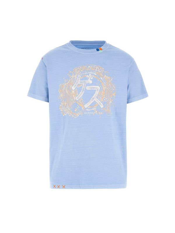 GUESS GUESS Тениска 'Japanese Ideogram'  бежово / светлосиньо / сиво / бяло