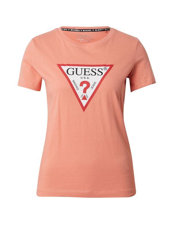 GUESS GUESS Тениска  корал / червено / бяло