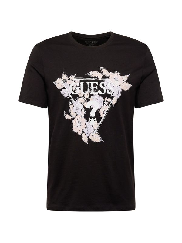 GUESS GUESS Тениска  люляк / кайсия / черно / бяло
