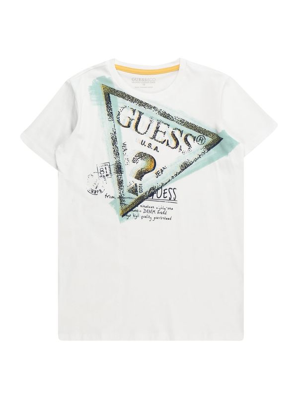 GUESS GUESS Тениска  морскосиньо / златистожълто / мента / бяло