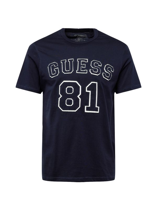 GUESS GUESS Тениска  нейви синьо / бяло