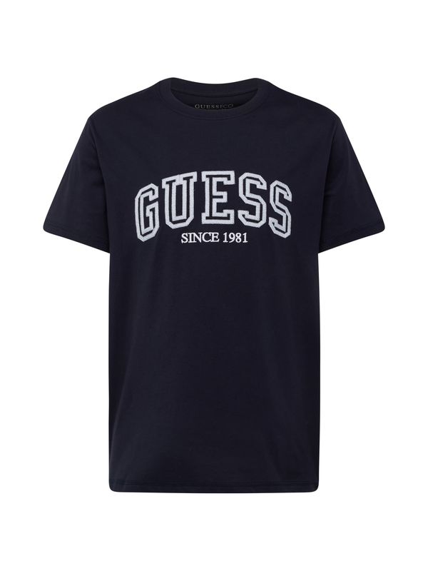 GUESS GUESS Тениска  нейви синьо / мръсно бяло