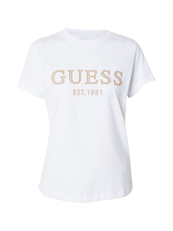 GUESS GUESS Тениска 'NYRA'  злато / бяло