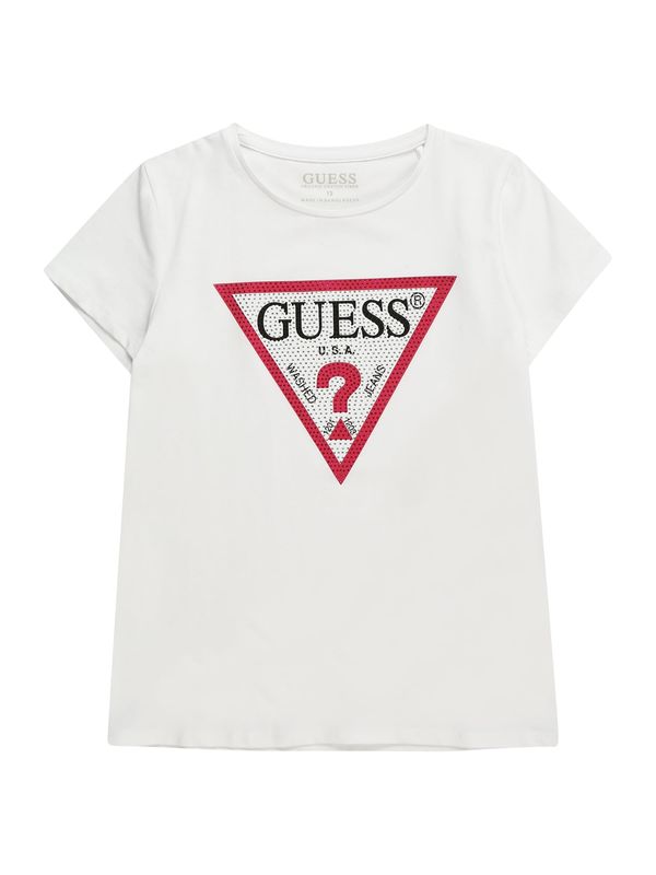 GUESS GUESS Тениска  огнено червено / черно / бяло