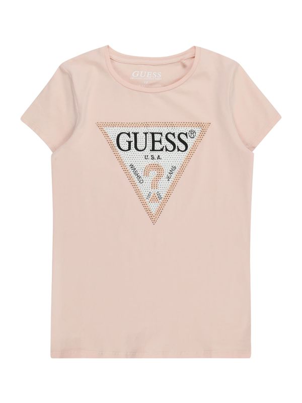 GUESS GUESS Тениска  пастелно розово / черно / бяло