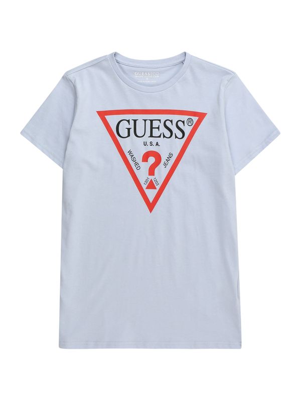 GUESS GUESS Тениска  пастелно синьо / огнено червено / черно