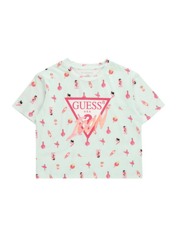 GUESS GUESS Тениска  пастелно синьо / жълто / розово / бяло