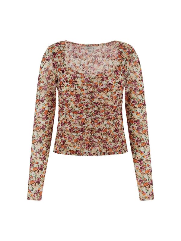 GUESS GUESS Тениска 'Reyla'  бежово / зелено / оранжево / розово
