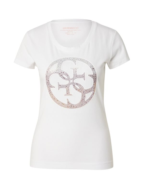 GUESS GUESS Тениска  розово / светлочервено / сребърно / бяло