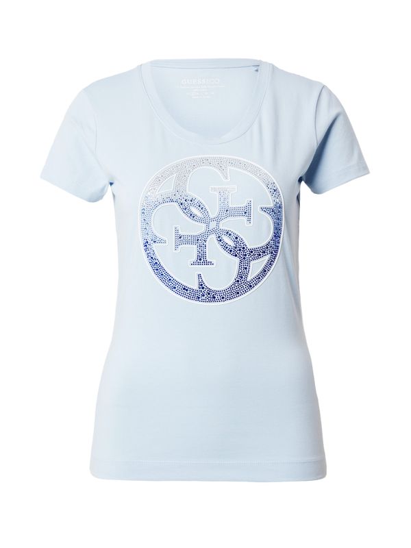 GUESS GUESS Тениска  синьо / небесносиньо / сребърно