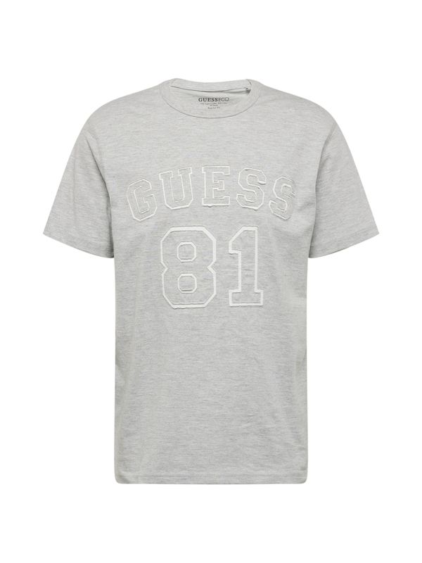 GUESS GUESS Тениска  сив меланж / бяло