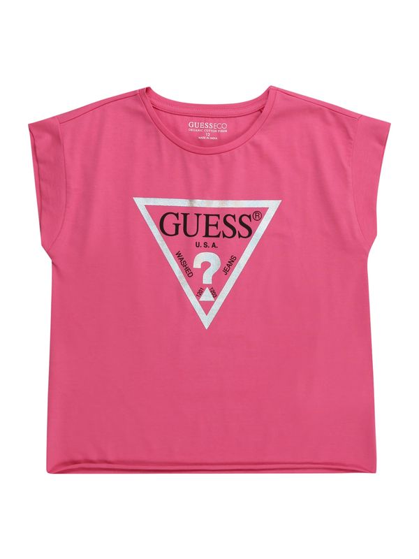 GUESS GUESS Тениска  сребърно сиво / розово / черно