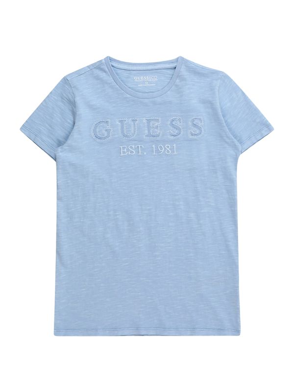 GUESS GUESS Тениска  светлосиньо / бяло
