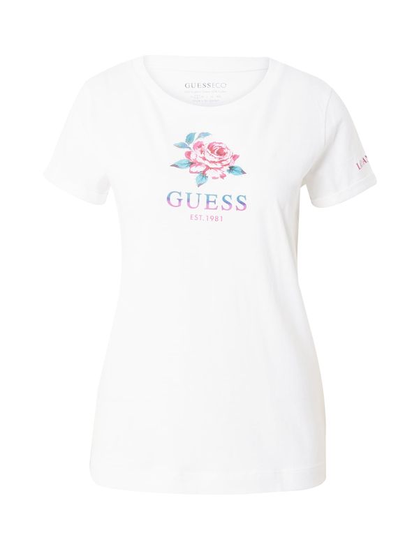 GUESS GUESS Тениска  светлосиньо / розово / червено / бяло