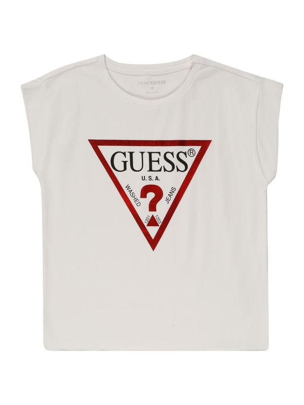 GUESS GUESS Тениска  тъмночервено / черно / бяло