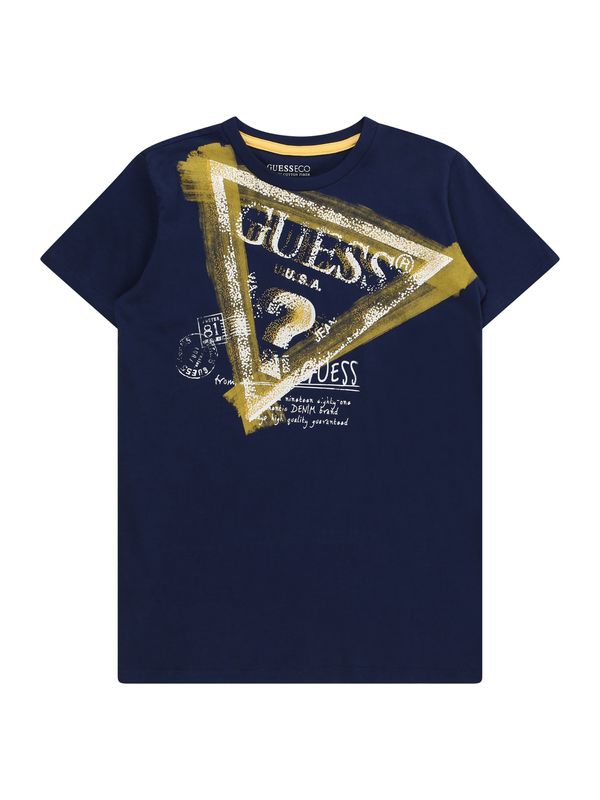 GUESS GUESS Тениска  тъмносиньо / горчица / бяло