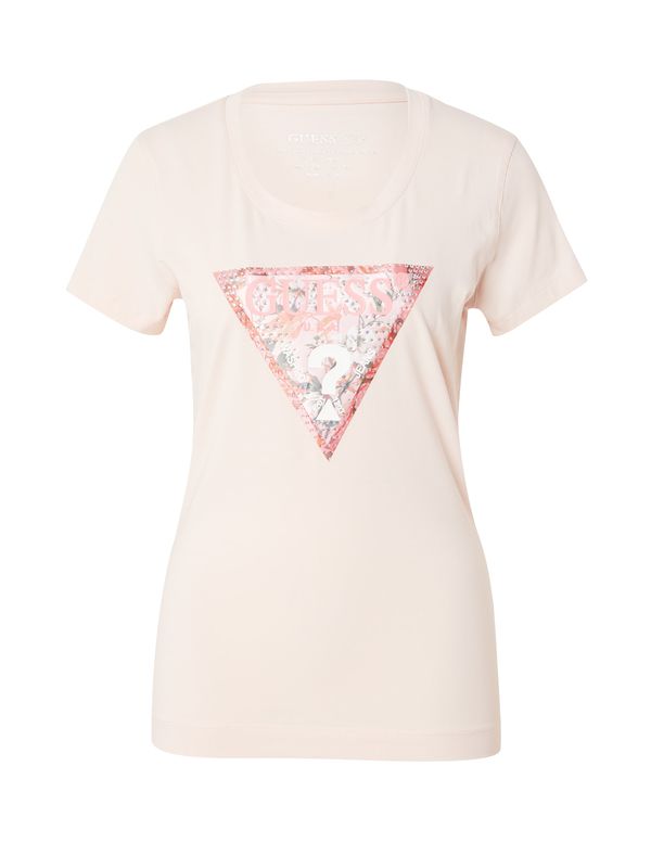 GUESS GUESS Тениска  зелено / бледорозово / пастелно розово / светлочервено