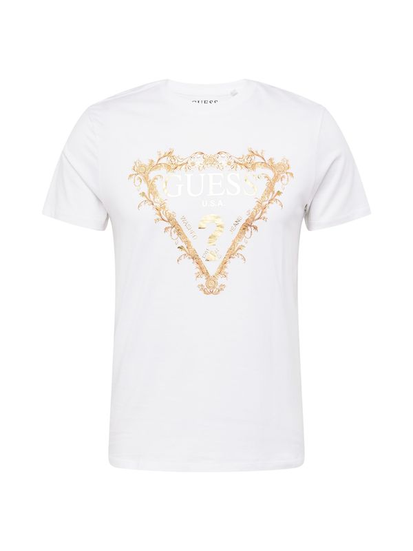 GUESS GUESS Тениска  жълто / злато / бяло