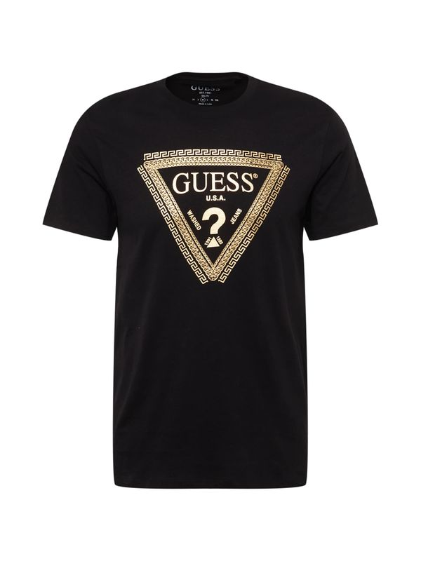 GUESS GUESS Тениска  злато / черно