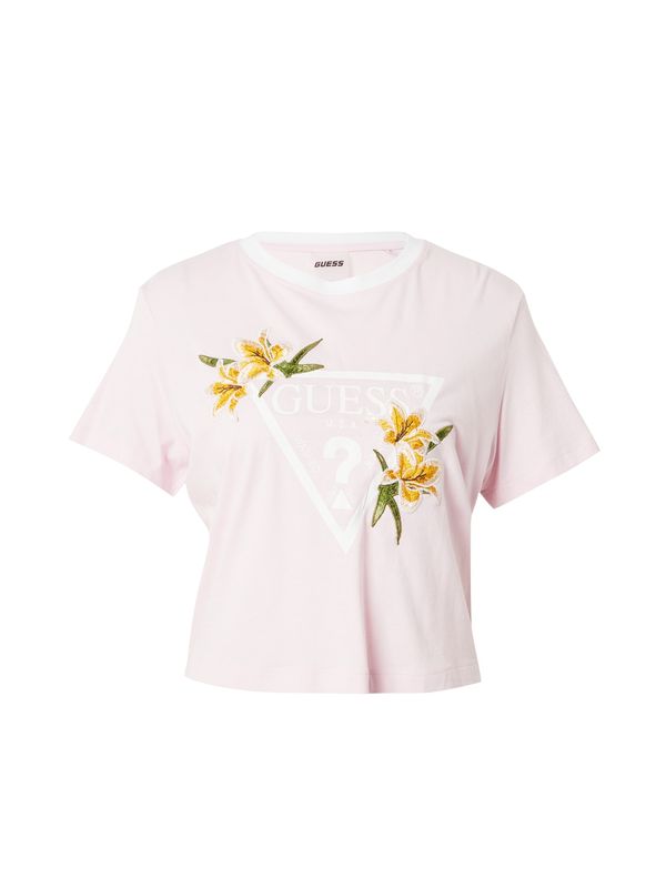 GUESS GUESS Тениска 'ZOEY'  зелено / оранжево / светлорозово / бяло