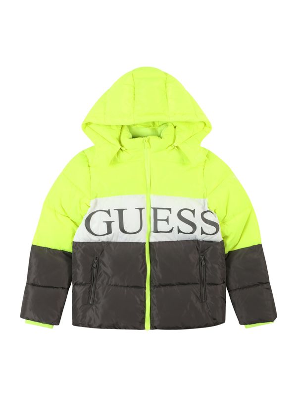 GUESS GUESS Зимно яке  неоново зелено / черно / бяло