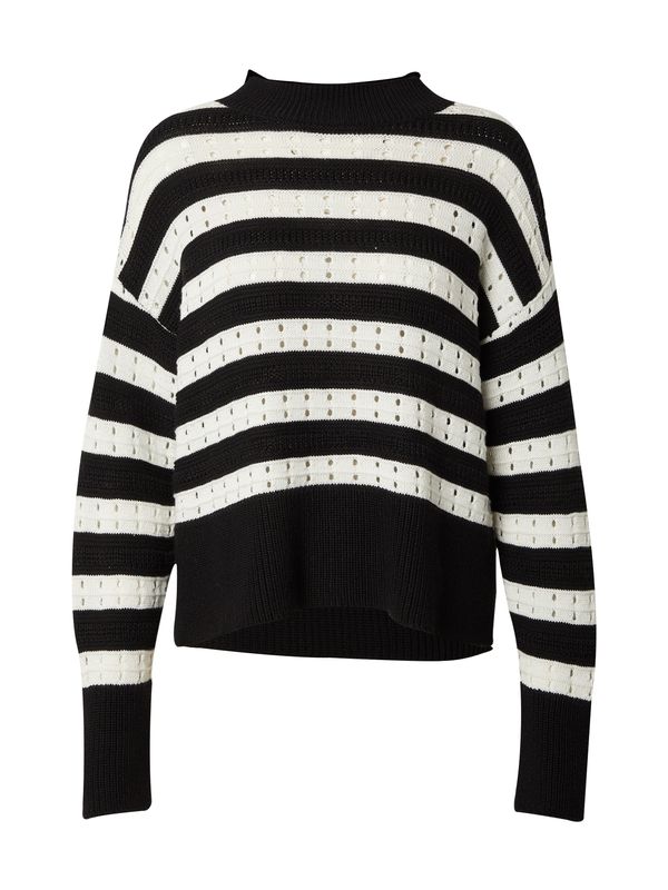 Guido Maria Kretschmer Women Guido Maria Kretschmer Women Пуловер 'Flores'  черно / бяло