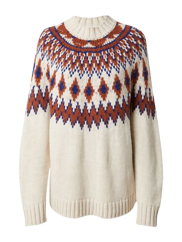 Guido Maria Kretschmer Women Guido Maria Kretschmer Women Пуловер 'Greta'  бежово / тъмносиньо / ръждиво кафяво