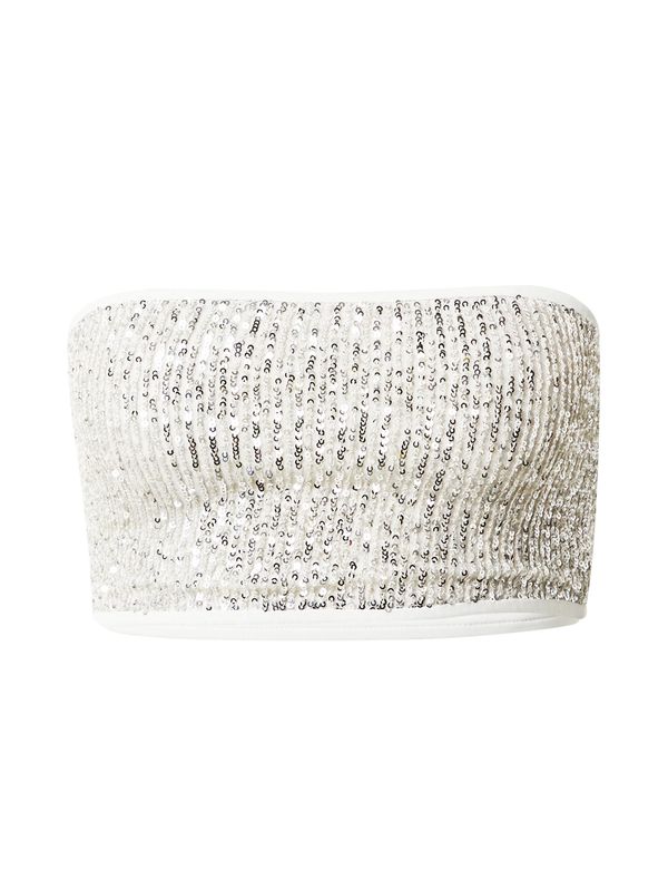 Guido Maria Kretschmer Women Guido Maria Kretschmer Women Топ 'Shelly'  екрю / сребърно