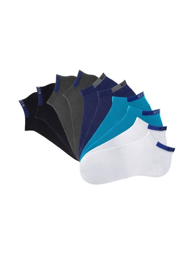 H.I.S H.I.S Дамски чорапи тип терлици  синьо / сиво / черно / бяло